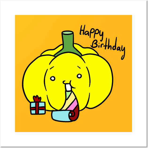 Happy Birthday - Yellow Bell Pepper Wall Art by saradaboru